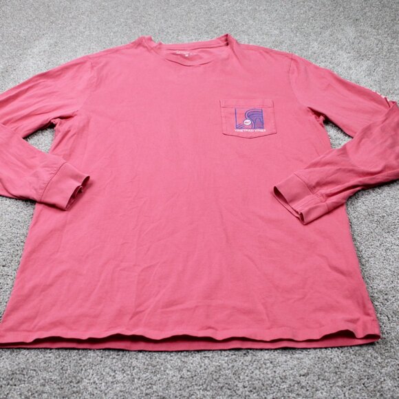 Vineyard Vines Shirt Adult Medium Pink Lacrosse Box Graphic Long Sleeve Pullover - Picture 4 of 13